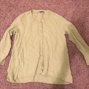 Linen button down top